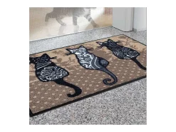 Felpudo 50x75 tejido estampado animales KATBANDE marrón