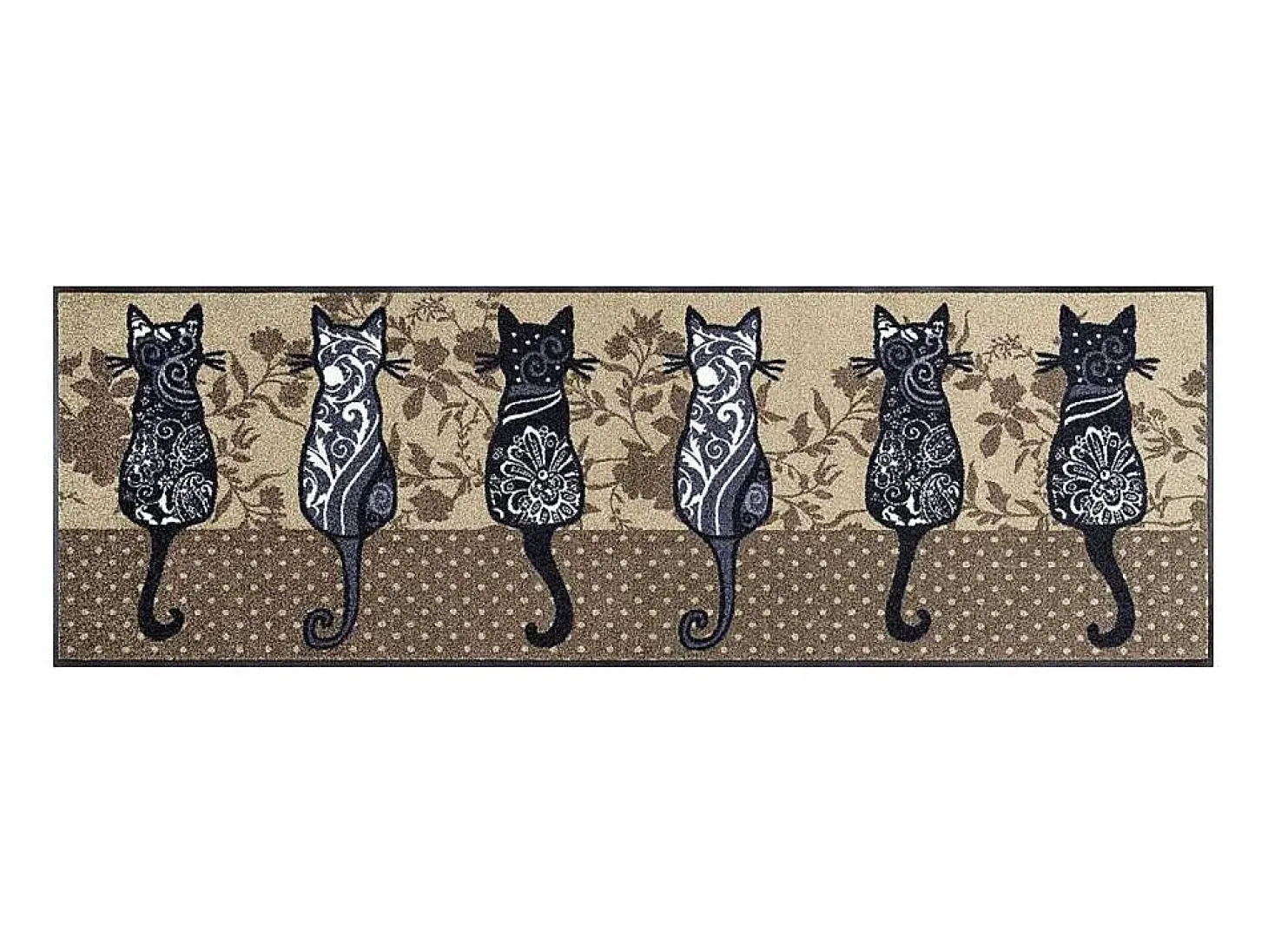 Felpudo 50x75 tejido estampado animales KATBANDE marrón