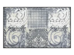 Felpudo 50x75 tejido retro-vintage ARABESQUE estampado azul y gris