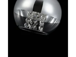 Fermi Lámpara Colgante de Techo Dome Níquel y Cristal, 1 Luz, E27
