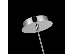 Fermi Lámpara Colgante de Techo Dome Níquel y Cristal, 1 Luz, E27