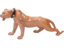 Figurita decorativa pantera con collar, antiguo alto brillo con collar