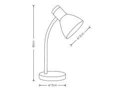 Flexo Argos Bel Air diseño nórdico negro/madera Ø15x42 cm