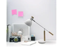 Flexo Orientable 360º Modelo Biel 1luz Blanco/haya