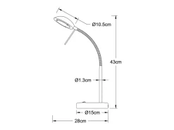 Flexo STU Lumit 40W cuerpo articulado cobre Ø28x43 cm