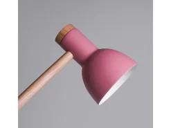 Flexo Teacher Bel Air 40W inclinación regulable rosa/natural Ø15x47 cm