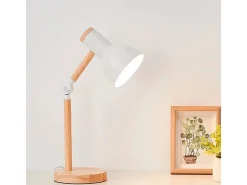 Flexo Teacher Bel Air 40W inclinación regulable blanco/natural Ø15x47 cm
