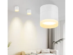 Foco de superficie LED Nettlife blanco foco de superficie - foco de techo redondo de 5W foco de superficie GX53 luz de techo acrílica pequeña blanco cálido 3000K