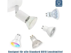 Foco de techo LED NETTLIFE blanco Focos de techo - Lámpara de techo de metal GU10 orientable de 4 llamas Moderna