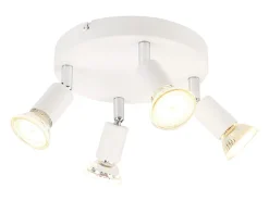 Foco de techo LED NETTLIFE blanco Focos de techo - Lámpara de techo de metal GU10 orientable de 4 llamas Moderna