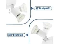 Foco de techo LED NETTLIFE blanco Focos de techo - Lámpara de techo de metal GU10 orientable de 4 llamas Moderna