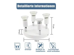 Foco de techo LED NETTLIFE blanco Focos de techo - Lámpara de techo de metal GU10 orientable de 4 llamas Moderna