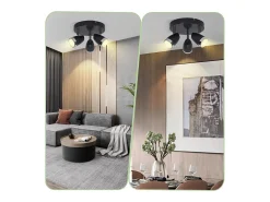 Foco de techo LED NETTLIFE 3 focos moderno 4W negro 3000K orientable 350°