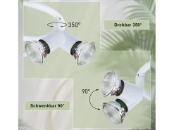 Foco de techo LED regulable NETTLIFE GU10 con 3 llamas, foco de techo industrial para sala de estar