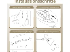 Foco de techo NETTLIFE de 2 llamas orientable a 350° con casquillo E14 vintage, diseño de alta calidad en madera veteada