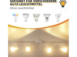 Foco de techo NETTLIFE de 4 llamas GU10, diseño moderno, de metal, para salón, pasillo