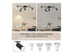 Foco de techo NETTLIFE negro, lámpara de techo GU10 de 5 luces, lámpara moderna para sala de estar, cocina y dormitorio