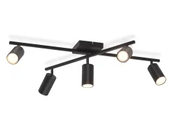 Foco de techo NETTLIFE negro, lámpara de techo GU10 de 5 luces, lámpara moderna para sala de estar, cocina y dormitorio