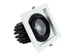 Foco Downlight LED 18W COB Direccionable 360º Cuadrado Corte 125x125 mm CRI90 Expert Color No Flicker No Flicker 3000K Blanco Cálido