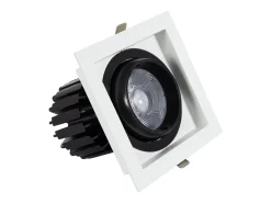 Foco Downlight LED 18W COB Direccionable 360º Cuadrado Corte 125x125 mm CRI90 Expert Color No Flicker No Flicker 4000K Blanco Neutro