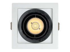 Foco Downlight LED 7W COB Direccionable 360º Cuadrado Corte 82x82 mm CRI90 Expert Color No Flicker No Flicker 6000K Blanco Frío