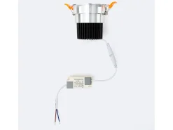 Foco Downlight LED 12W COB Direccionable Circular Plata Corte Ø 90 mm No Flicker 4000K Blanco Neutro