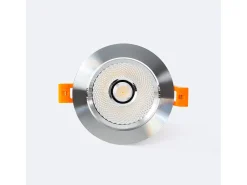 Foco Downlight LED 12W COB Direccionable Circular Plata Corte Ø 90 mm No Flicker 4000K Blanco Neutro
