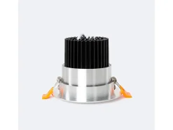 Foco Downlight LED 12W COB Direccionable Circular Plata Corte Ø 90 mm No Flicker 4000K Blanco Neutro