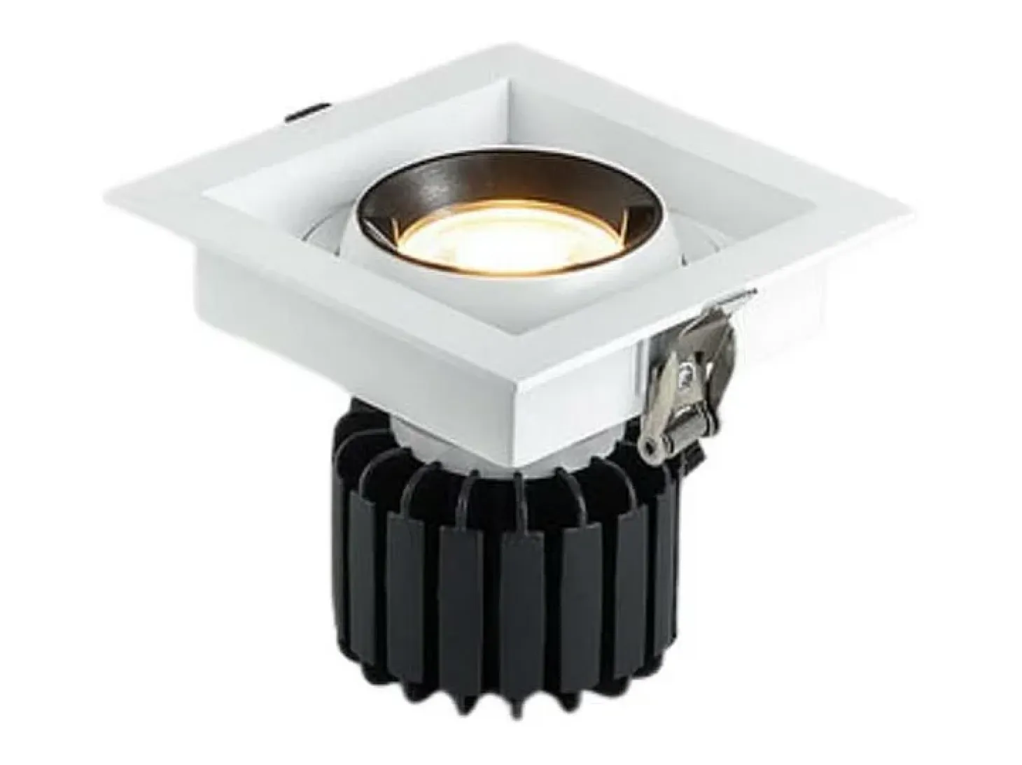 Foco Downlight LED 12W COB Direccionable 360º Cuadrado Corte 100x100 mm CRI90 Expert Color No Flicker No Flicker 3000K Blanco Cálido