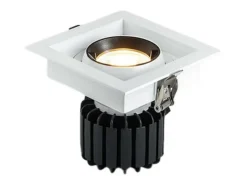 Foco Downlight LED 12W COB Direccionable 360º Cuadrado Corte 100x100 mm CRI90 Expert Color No Flicker No Flicker 3000K Blanco Cálido