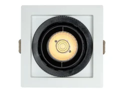 Foco Downlight LED 7W COB Direccionable 360º Cuadrado Corte 82x82 mm CRI90 Expert Color No Flicker No Flicker 3000K Blanco Cálido