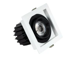 Foco Downlight LED 7W COB Direccionable 360º Cuadrado Corte 82x82 mm CRI90 Expert Color No Flicker No Flicker 3000K Blanco Cálido