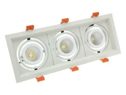 Foco Downlight LED 3x10W CREE-COB Direccionable Madison (UGR 19) Corte 295x110 mm 5000K Blanco Frío