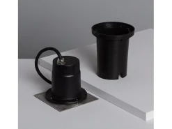 Foco Exterior Empotrable Suelo Cuadrado Inox GU10 Cenit Plateado