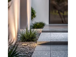 Foco Exterior Empotrable Suelo Cuadrado Inox GU10 Cenit Plateado