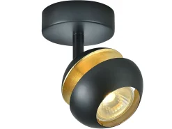 Foco Negro-oro Modelo Beethoven Para Baño,