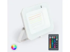 Foco Proyector LED 50W RGBW con Mando IR IP65 RGB