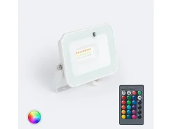 Foco Proyector LED 20W RGBW con Mando IR IP65 Blanco RGB