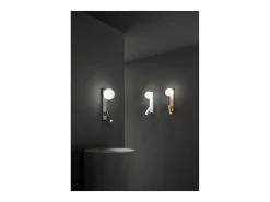 Fog - Aplique de pared con USB y USB-C, LED 3W + G9, Esfera Blanca, 3000K, Cuerpo Orientable, Difusor de Cristal - Perenz - Blanco