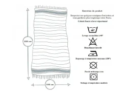 Fouta toalla de playa nido de abeja algodón azul 100 x 200 cm