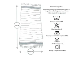 Fouta toalla de playa nido de abeja algodón azul 100 x 200 cm
