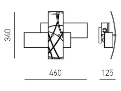 Frida - Aplique de 2 luces E14 en vidrio blanco satinado - Estructura cromada, diseño cruzado moderno, IP20, máx 2x42W, sin bombillas
