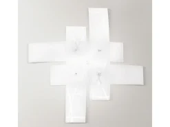 Frida - Aplique de 2 luces E27 de cristal blanco satinado - Estructura cromada, IP20, máx. 2x70W, bombillas excluidas, ancho 70cm