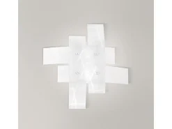 Frida - Aplique de 2 luces E27 de cristal blanco satinado - Estructura cromada, IP20, máx. 2x52W, bombillas excluidas, ancho 50cm