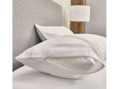 Funda almohada 100% algodón cremallera blanco 150x40 cm antiencogimiento