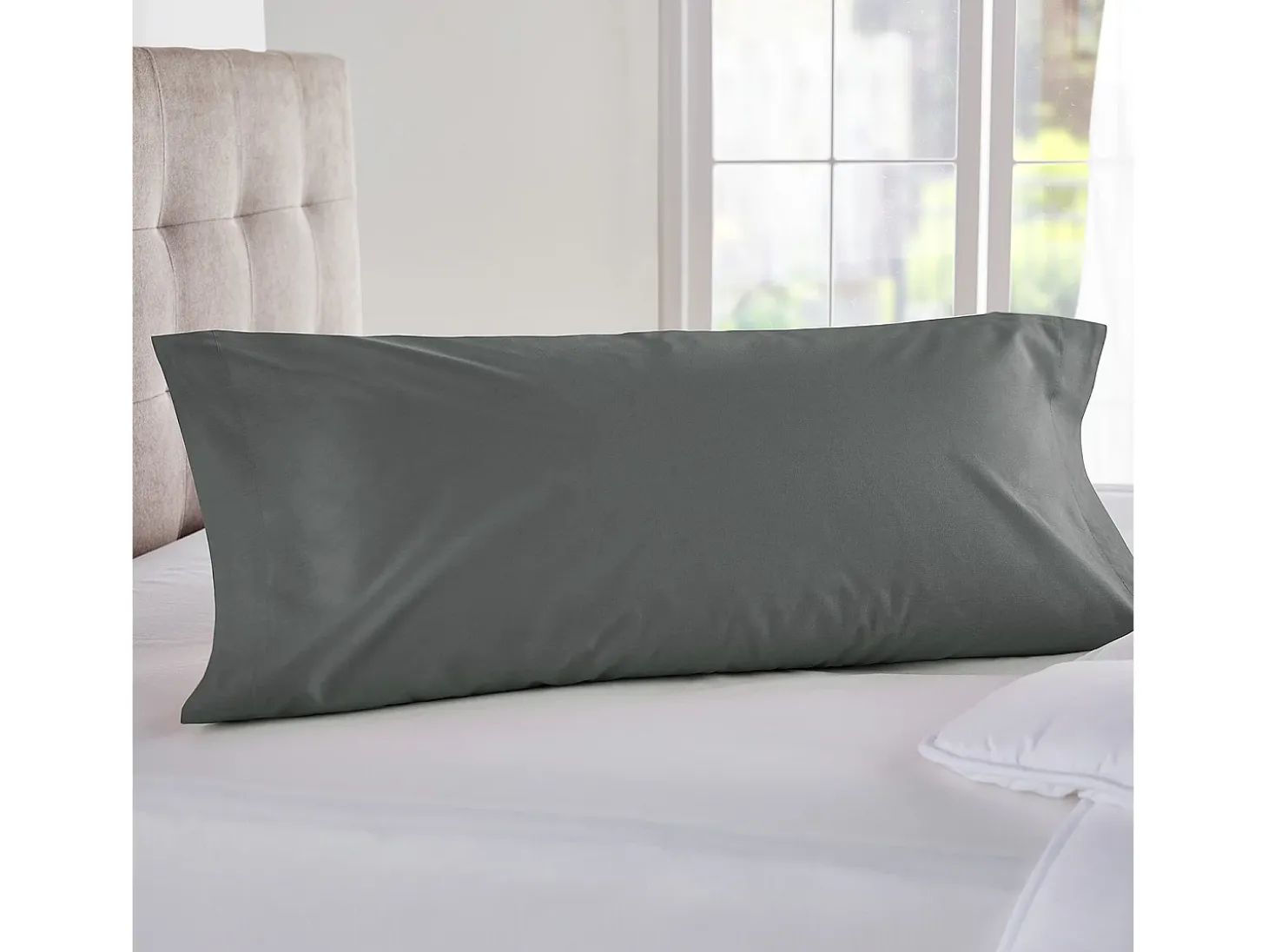 Funda almohada 90x45cm | PIKOLIN HOME | 100% Algodón | Gris