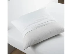 Funda de Almohada Acolchada "Molly" 50x70 cm 100% Algodón Blanco, Lavable a Máquina, Made in Europe