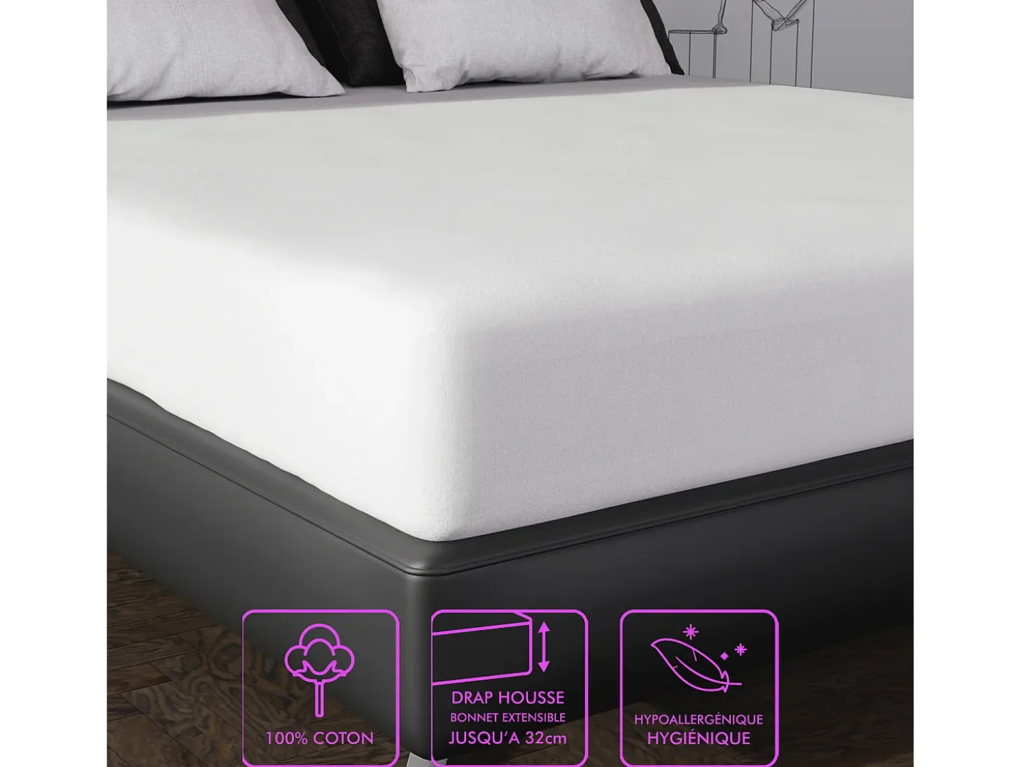Funda de almohada de algodón 45x140 cm FRANELA
