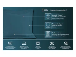 Funda de almohada de algodón 57 hilos 63x63 cm LISO azul