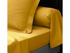 Funda de Almohada de Algodón Percal 85x185cm Curry